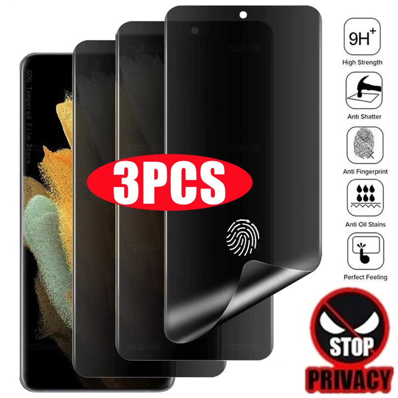 3Pcs Anti Spy Privacy Soft TPU Film For Samsung Galaxy S26 S25 S24 S23 S22 S21 S20 S10 Note 9 10 Plus 20 Ultra Screen Protector