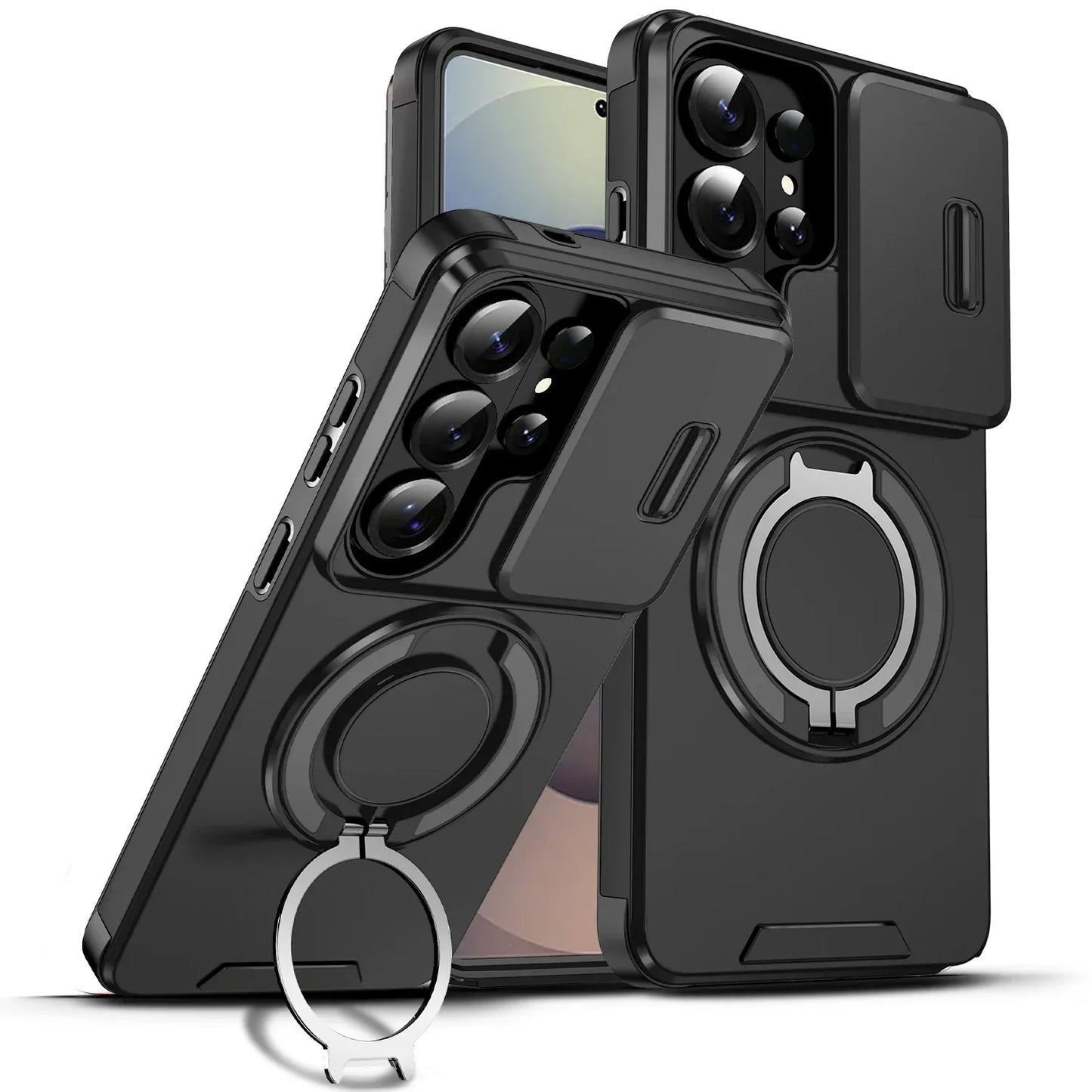 Magnetic Sliding Window Bracket Case for Samsung Galaxy