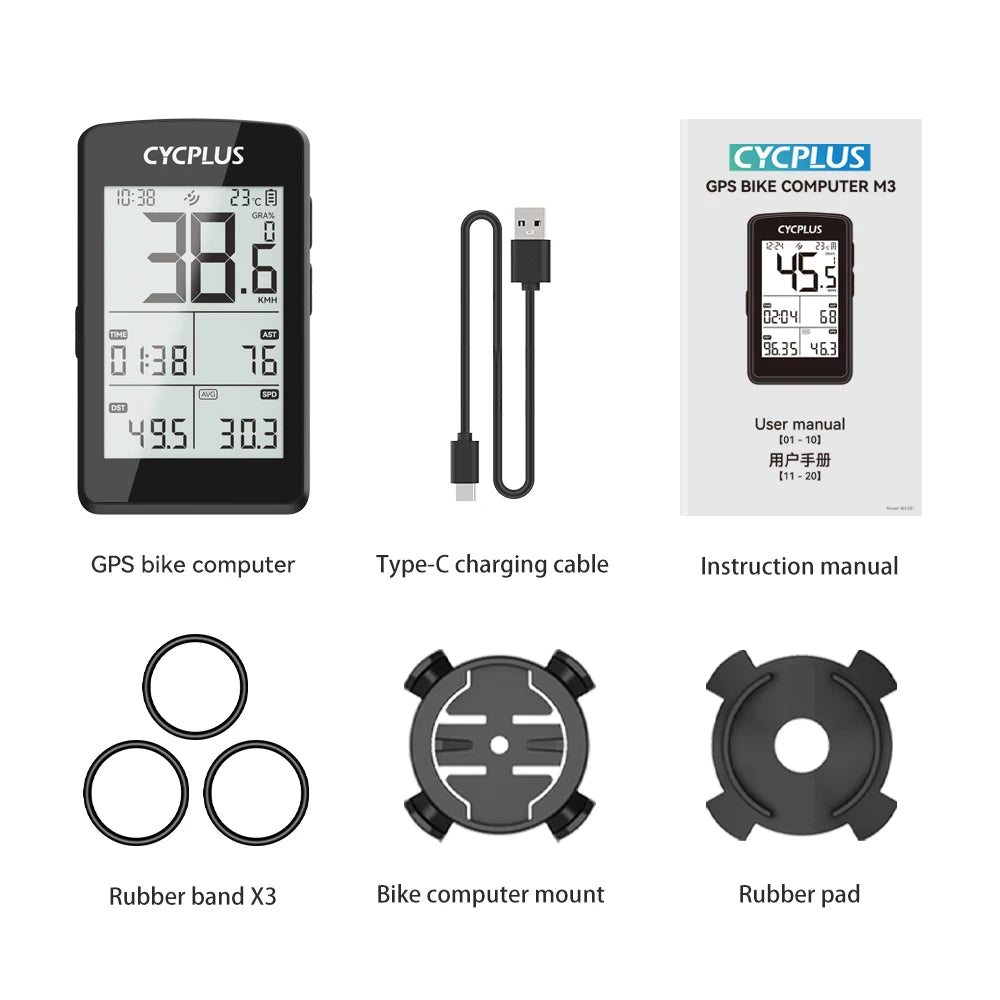 CYCPLUS M3 Cycling Bike Computer GPS Bicycle Computer Wireless ANT+ BLE 5.0 Waterproof Speedometer Bikes Cyclocomputer