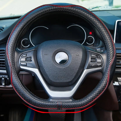 Leather Universal Car Steering-wheel Cover 38CM Car-styling Sport Auto Steering Wheel Covers Anti-Slip Automotive Accessories