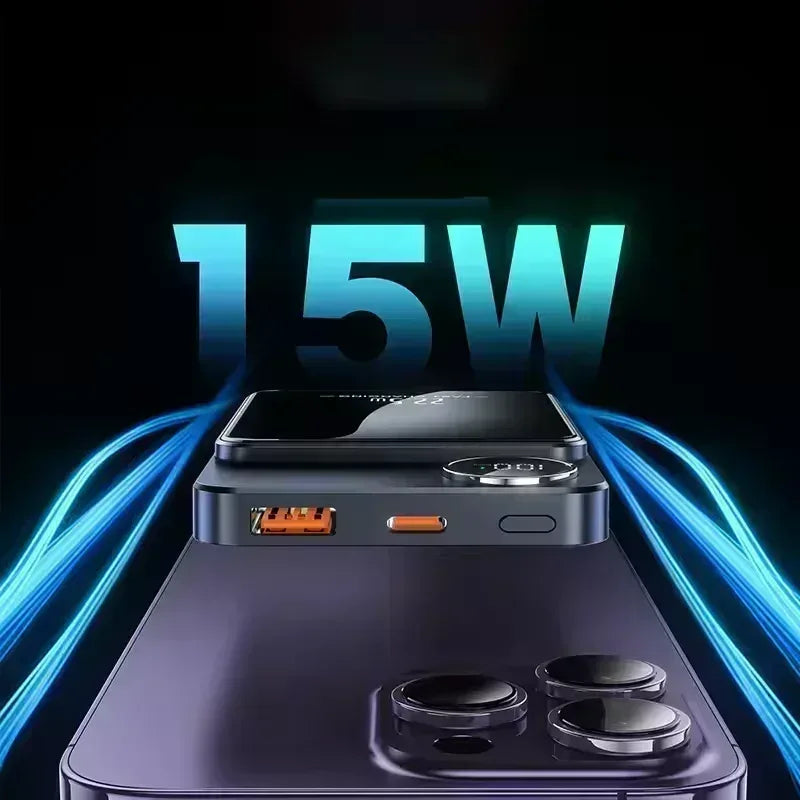 VIVO 500000mAh Magnetic Power Bank PD22.5W Wireless Fast Charging Large Capacity External Battery For iPhone Huawei Samsung