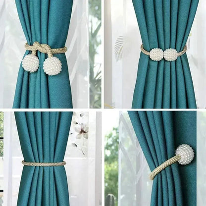 4/2Pcs Pearl Magnetic Curtain Clip Curtain Holders Tie Back Buckle Clips Hanging Ball Buckle Tie Back Curtain Decor Accessorie