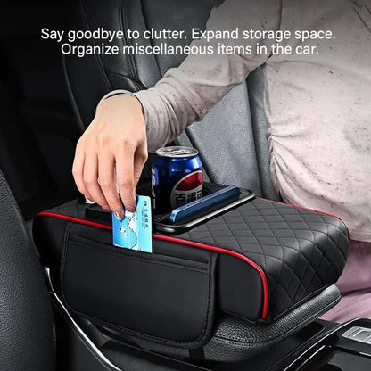 Auto Center Console Armrest Cushion With 2 Cup Holder Armrest Heightening Pad Auto Amrest Pillow Cover Pad for All Seasons - Urbizia
