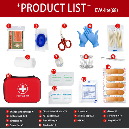 68-103 Portable Emergency Medical First Aid Bag Kit For Household Outdoor Travel Camping Equipment Medicine Survival