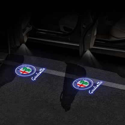 2PCS Car HD Projector Lamp Car Door Wireless Welcome Light LED Decoration Auto Accessories For Alfa Romeo Giulietta Stelvio 2017