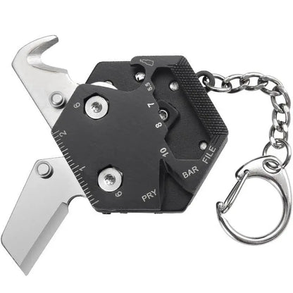 Multifunctional Hexagon Coin Outdoor EDC Tool Hexagon Folding Coin Knife Keychain Screwdriver Pocket Fold Mini coltello Gear Pee
