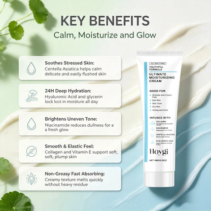 Centella Moisturizing Cream Hyaluronic Acid Daily Nourishing Cream Strengthen Barrier Rejuvenation Oil Control Brighten Skin Car