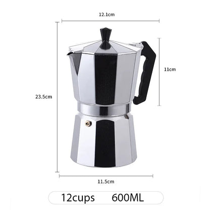 Octagonal Moka Coffee Kettle Latte Percolator Espresso Pot Home Office Travel Outdoor Camping Tableware ﻿Aluminum Coffee Tea Pot