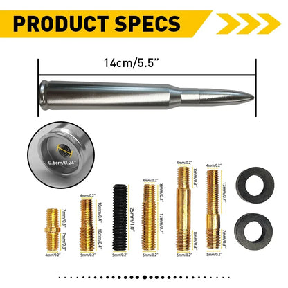 14cm Car Roof Antenna Bullet Radio Whip Aerial Antenna Pole AM/FM Radio Car Pole Universal with Screws Car Antenna Mini Short - Urbizia