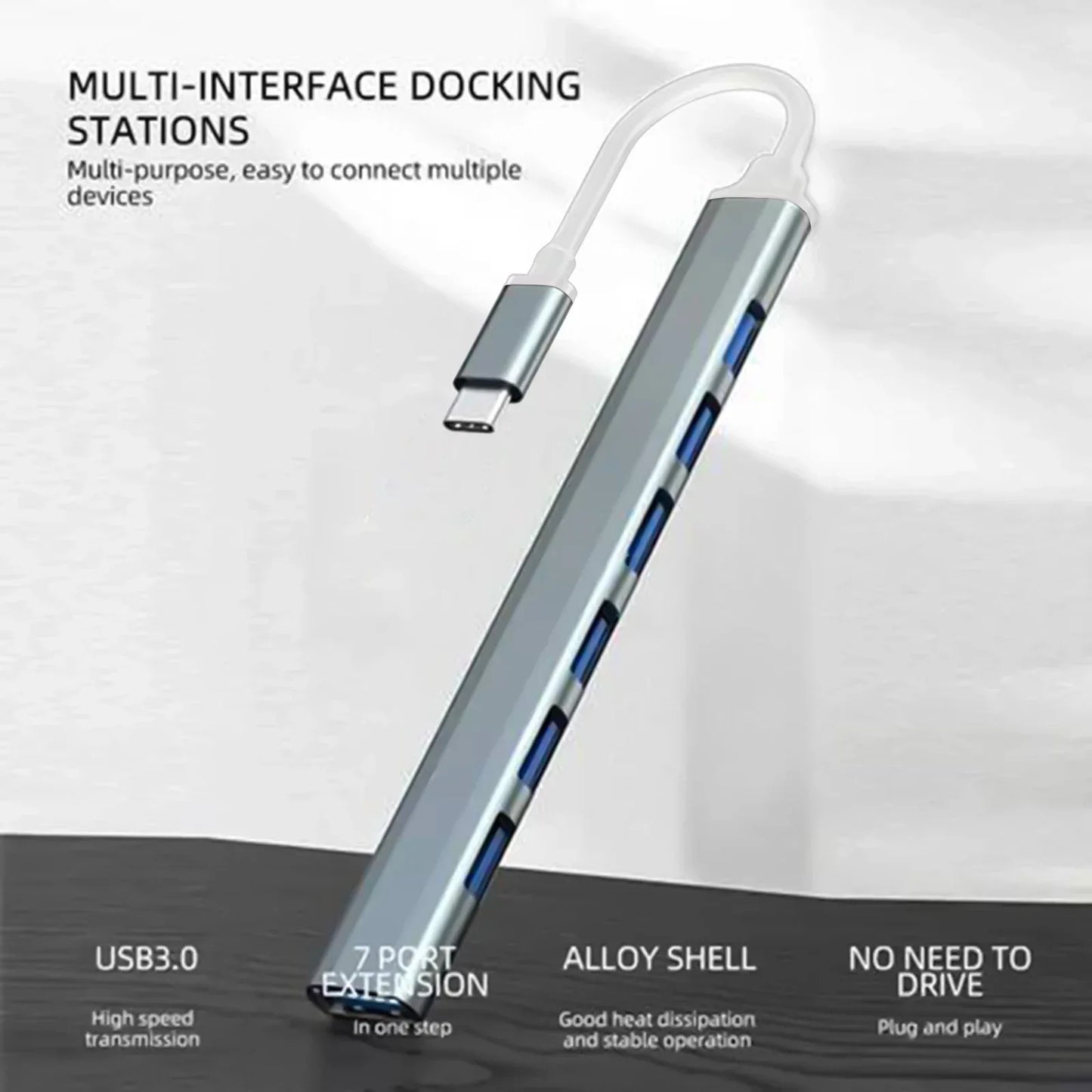 7-in-1 USB-C Hub with USB 3.0 Multi-Port Adapter