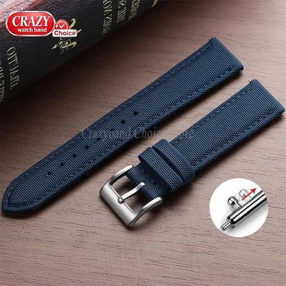 20mm 22mm Waterproof Sailcloth Watch Strap Two-Sided Nylon Watchband Quick Release Band Universal Sport Belt for Men Bracelet