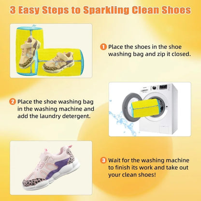 Shoe Washing Machine Bag – Laundry Mesh Bag for Washer & Dryer – Yellow