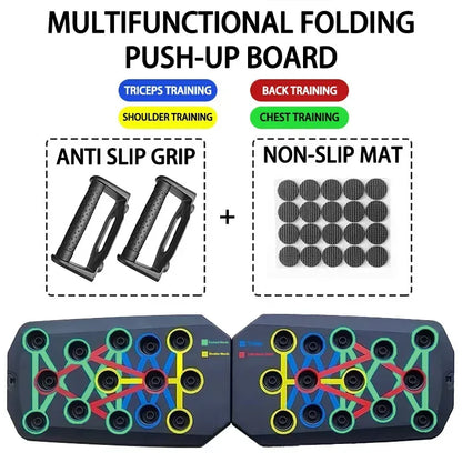Push-up Board Set Portable Multifunctional Push-up Bar Foldable Fitness Equipment For Chest Abdomen Arms/Back Training - Urbizia