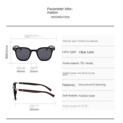 Trendy Retro Wood Grain Sunglasses for Women and Men New Square Frame Sun Glasses UV Protection Cycling Eyewear Outdoor Street