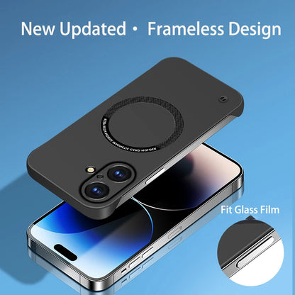 Luxury Ultra Slim Magnetic Frameless Solid Color Phone Case for Magsafe iPhone 13 12 Mini 11 Pro XR X XS Max Shockproof Cover