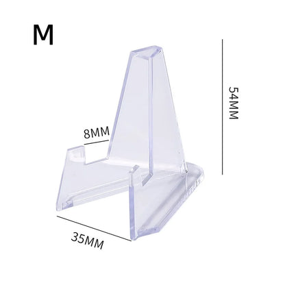 Acrylic Display Holder Transparent Triangle Commemorative Coin Small Photo fram Card Holder Rack Phone Stand Home Decor