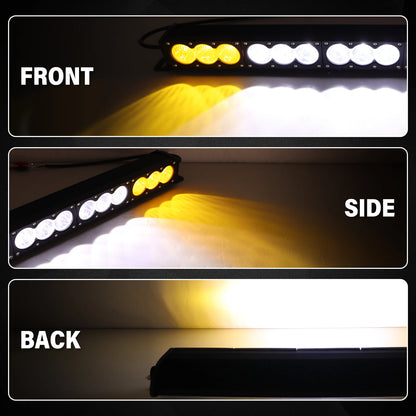 6-54 inch 30-300W LED Bar 4x4 with 12v Wire Harness Kit, LED Light Bar for Offroad Vehicles Trucks ATV, Amber White Fog Light