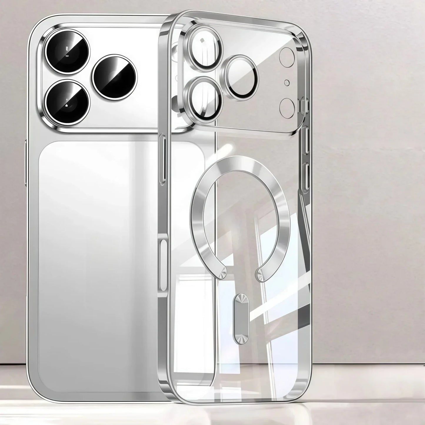 Camera Protection Clear Luxury Plating Cover Soft TPU  Drop Protective With Magnetic Phone Case For iPhone17Pro Max/17Pro/Air/17