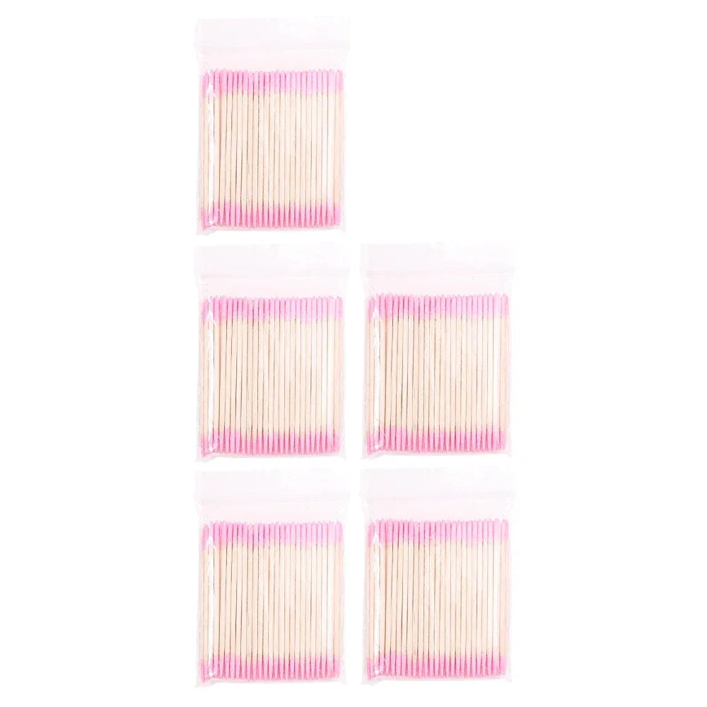 1/2/5/10PCS Nails Disposable Wood Cotton Swab Double Head Clean Sticks Manicure Cuticle Pusher Nail Polish Remover Art Tool