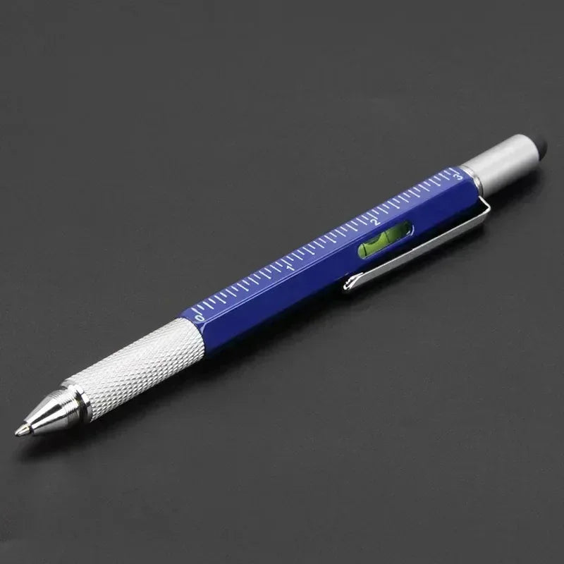 7 in 1 Multifunctional Pen Touch Screen Stylus Capacitive Pen with Screwdriver Ruler Levelgauge Refillable Ballpoint Pencil Tool - Urbizia