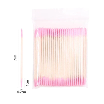 1/2/5/10PCS Nails Disposable Wood Cotton Swab Double Head Clean Sticks Manicure Cuticle Pusher Nail Polish Remover Art Tool