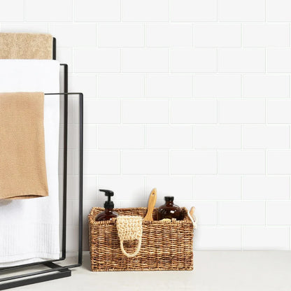 10 Sheets Big Tiles Peel and Stick Wall Stickers Brick Vinyl Wallpaper Waterproof Kitchen Bathroom Backsplash Home Decor - Urbizia