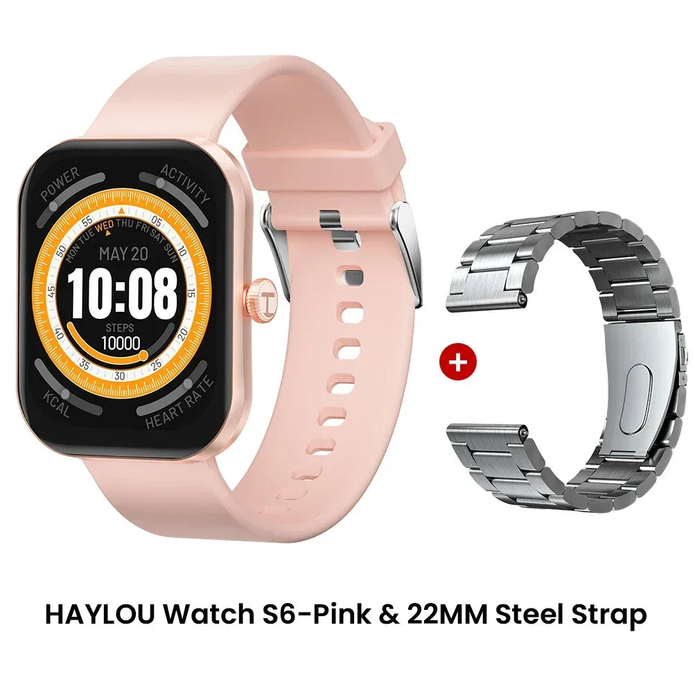 HAYLOU Watch S6 Smartwatch 2.01" HD Display Smart Watch Bluetooth Voice Callings IP68 Waterproof Fitness Tracking Smartwatch - Urbizia