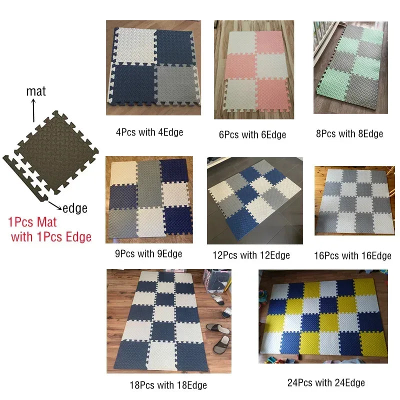 16pcs Foam Baby Play Mat – Interlocking Puzzle Floor Tiles - Urbizia