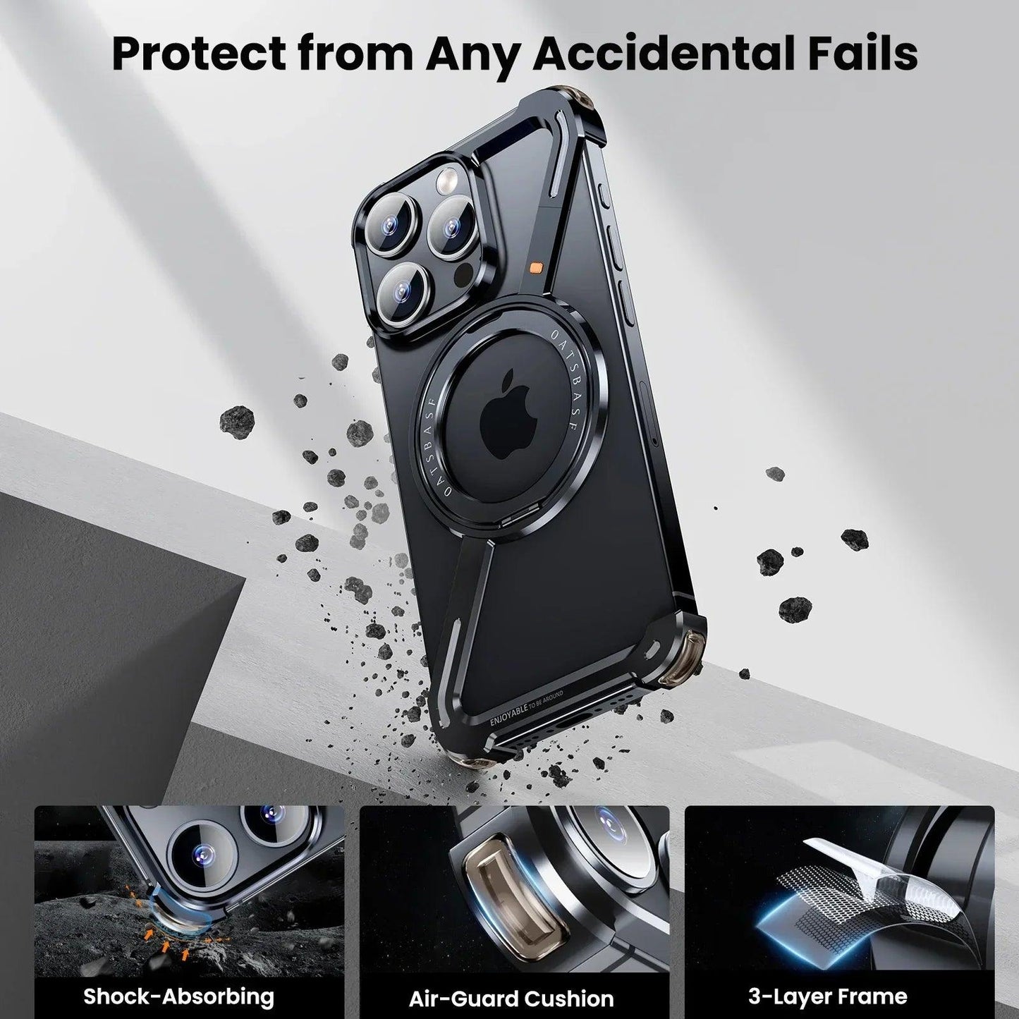 Z Shape Metal Case for iPhone 16 Pro Max