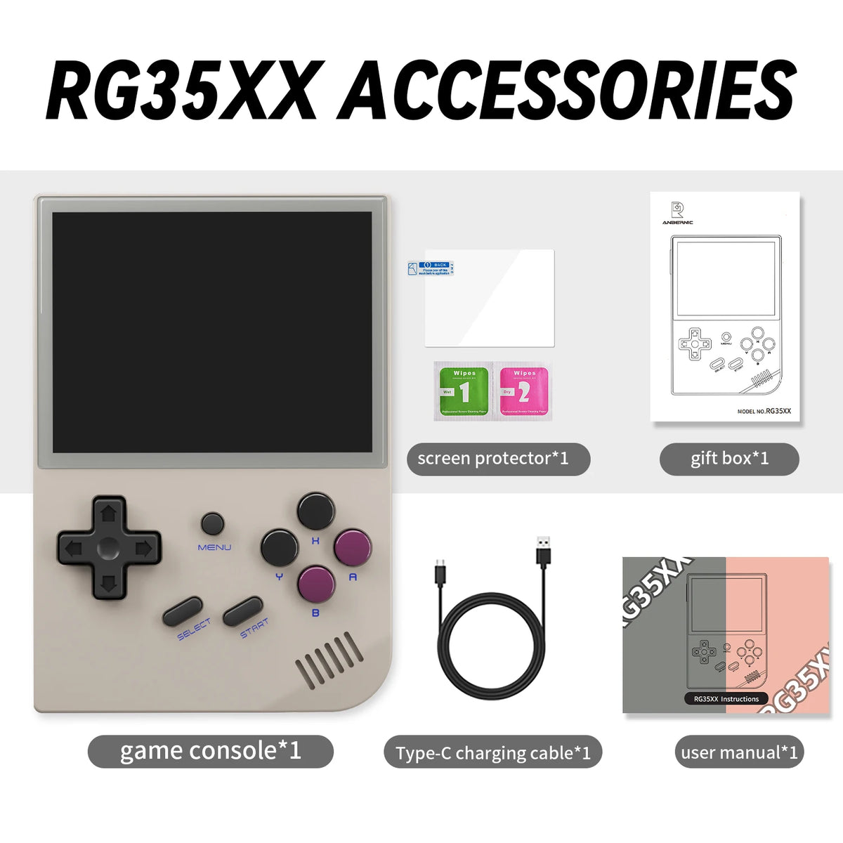 ANBERNIC RG35XX Handheld Game Console Linux System 3.5'' IPS Screen Streaming HD-Output Retro Portable Video Player Gift For Kid