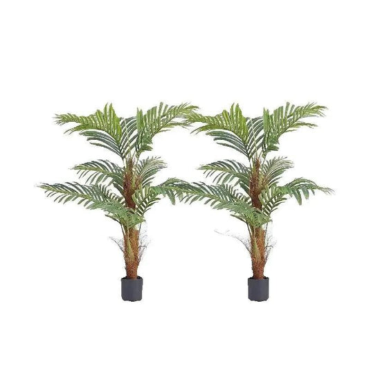 SucceBuy Artificial Palm Tree 4/5/6 FT Faux Plant Secure PE Material & Anti-Tip Tilt Protection Low-Maintenance Plant for Home