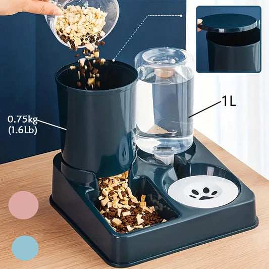 Automatic Cat Feeder Water Dispenser Set 2 In 1