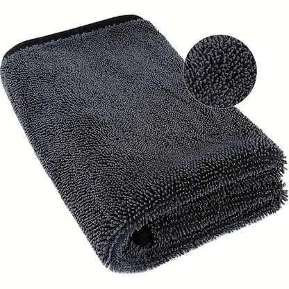 Dark gray car microfiber towel, oversized strong absorbent car wash cloth, high-efficiency cleaning wipe cloth