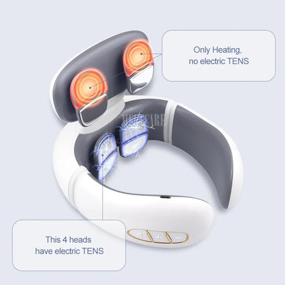 TENS Pulse Back Neck Massage Wireless Smart Sholder Cervical Massager Heating Muscle Punch Beating Health Care Tool