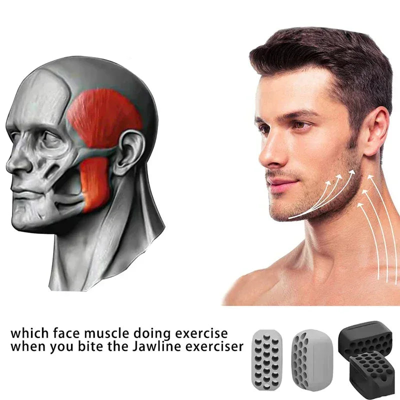 Silicone Jaw Exerciser Facial Toner & Jawline Fitness Ball Neck Toning Equipment Facial Beauty Tool Double Chin Exerciser - Urbizia