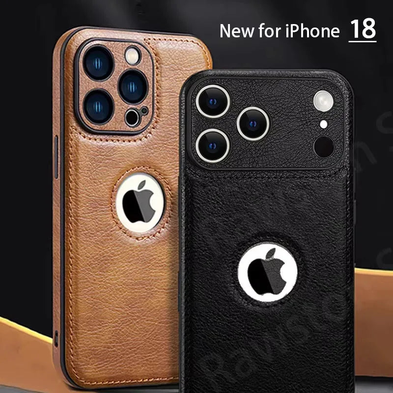 High Quality PU Leather Case for Apple iPhone 18 17 Pro Max 11 12 13 14 15 16 Plus Logo View Luxury Business Mobile Phone Cover