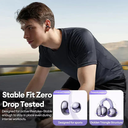 Lenovo LE302 Wireless Bluetooth 6.0 Headset Long Battery Life Sports Ear Clip Earphones HIFI Stereo Noise Cancelling Headphones - Urbizia