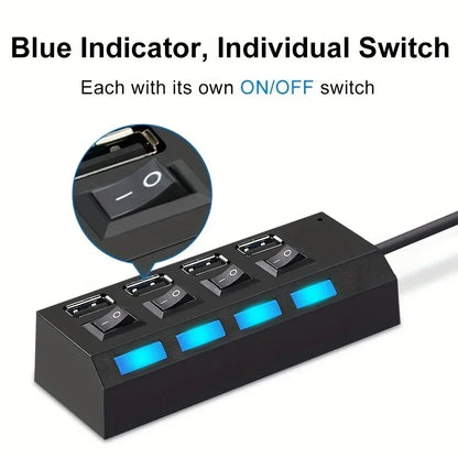 7-Port USB 2.0 Hub with Individual Power Switch & LED