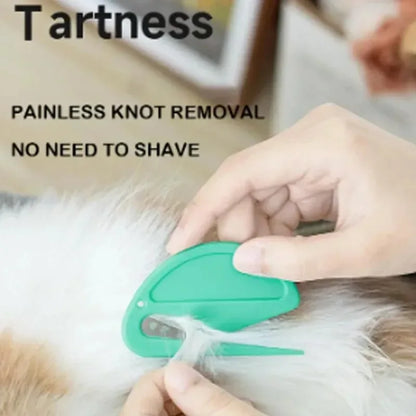 Multicolor Pet Knot Cutter Hair Remover Stainless Steel Painless Safe Grooming Brush for Dogs Cats Effective Shedding Comb Tool - Urbizia