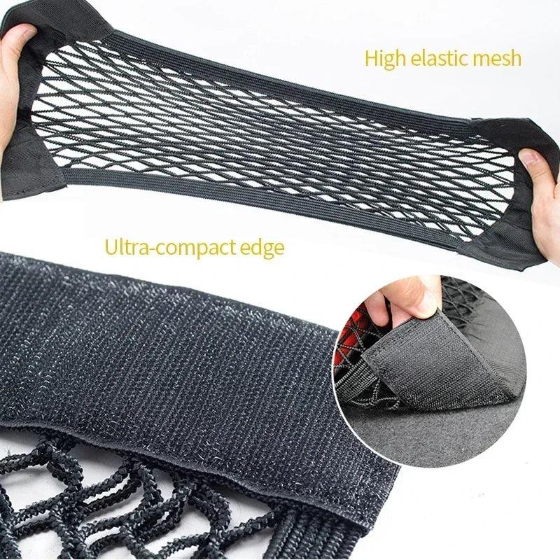 Car Storage Net Stretchable Mesh Pocket Net Magic Elastic Sticker Universal Rear Mesh Trunk Seat Bag Pocket Cage Auto Organizer - Urbizia