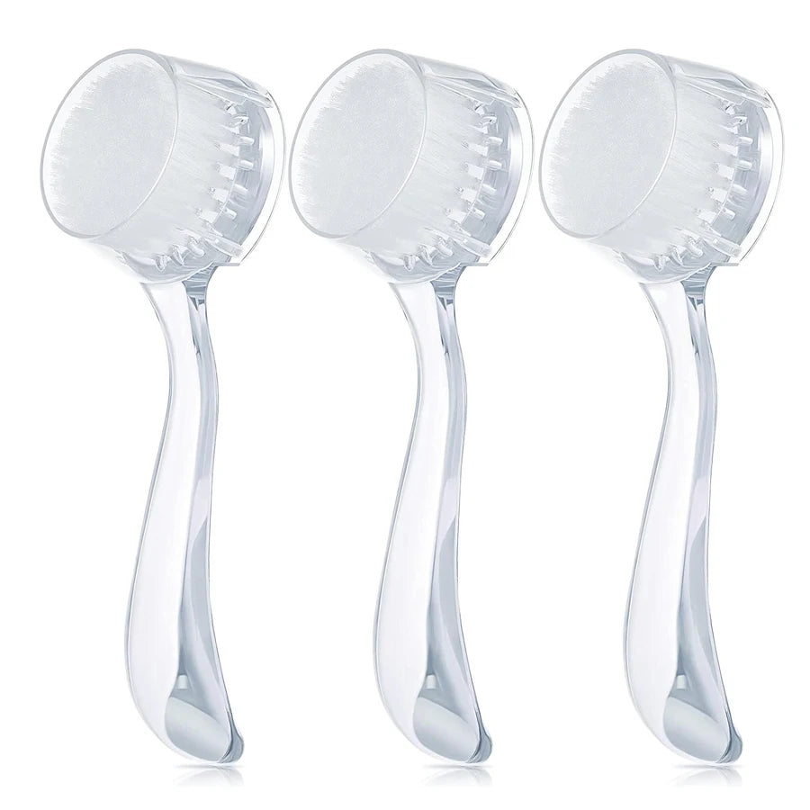 3‑Piece Facial Cleansing Brush Set Soft Bristle Exfoliating