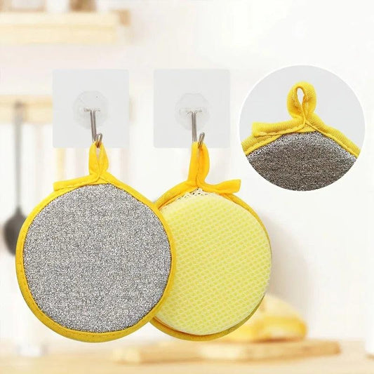 10Pcs Dual-Sided Kitchen Sponge Scrubber, Heavy Duty Dish Cleaning Sponge, Non-Scratch Scouring Pad for Pans Dishes Pot Cleaning