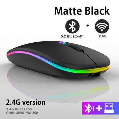 Wireless RGB Rechargeable Bluetooth Gaming Mouse – Ergonomic 3600DPI - Urbizia