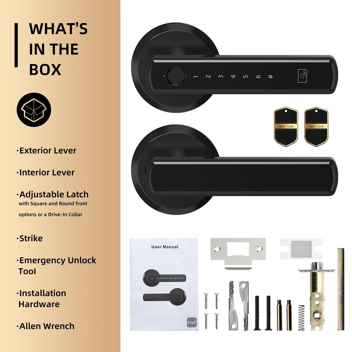 Viladepot Smart Lock Fingerprint Door Lock App Control Passcode Unlock Electronic Touchscreen Keypad