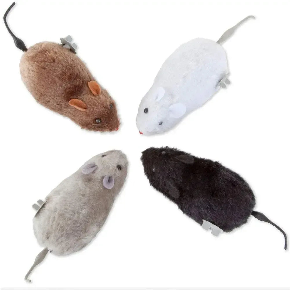 1Pc Funny Lifelike Plush Mouse Running Rat Toy for Cats Dogs Tail Mouse Pets Kids Random Color - Urbizia