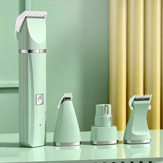 4-in-1 Pet Grooming Clipper Set – Rechargeable, Low Noise, Cordless