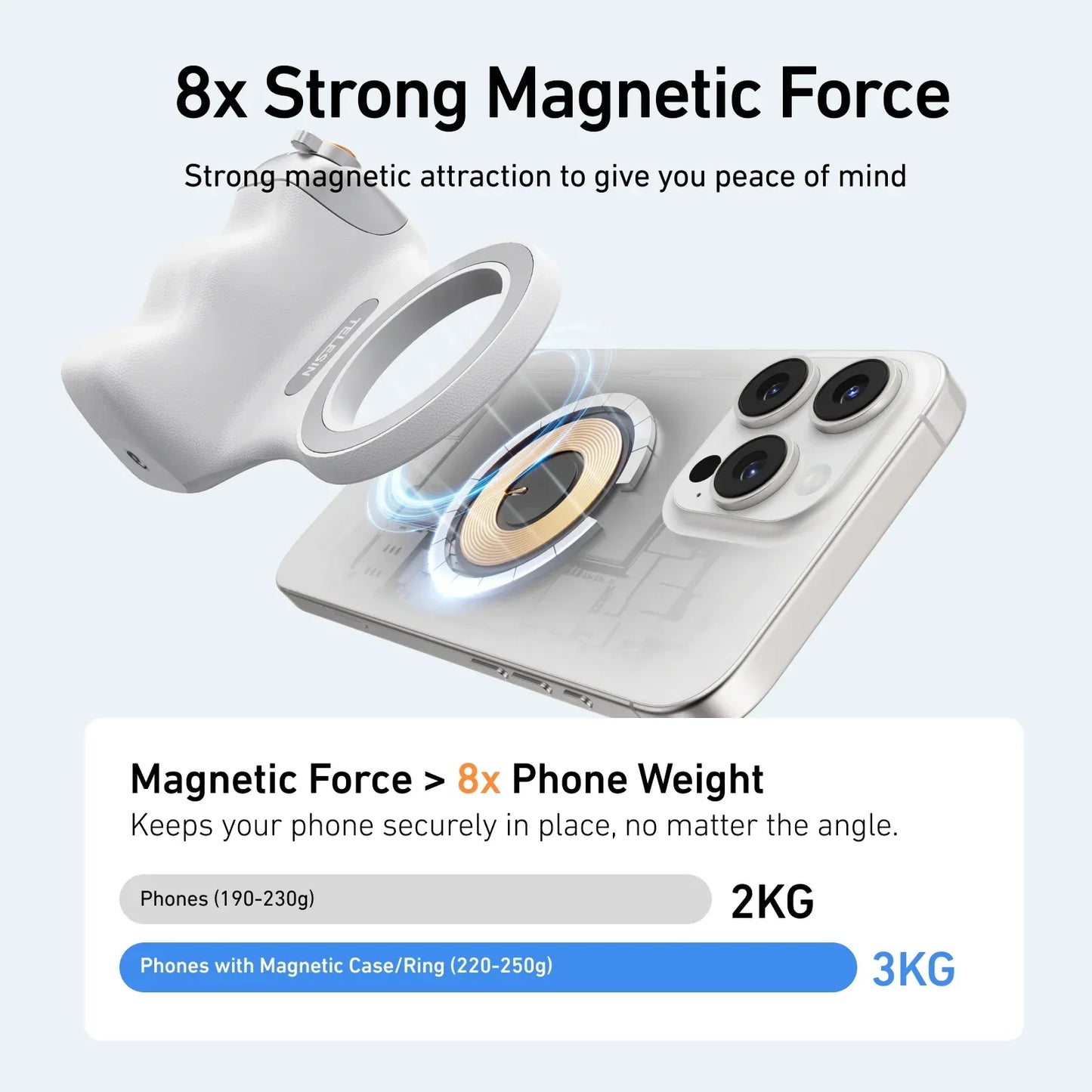 TELESIN Magnetic Phone Camera Shoot Hand Grip Universal Smart Phone Holder Shooting Aid Remote Control Handle for Iphone Andriod
