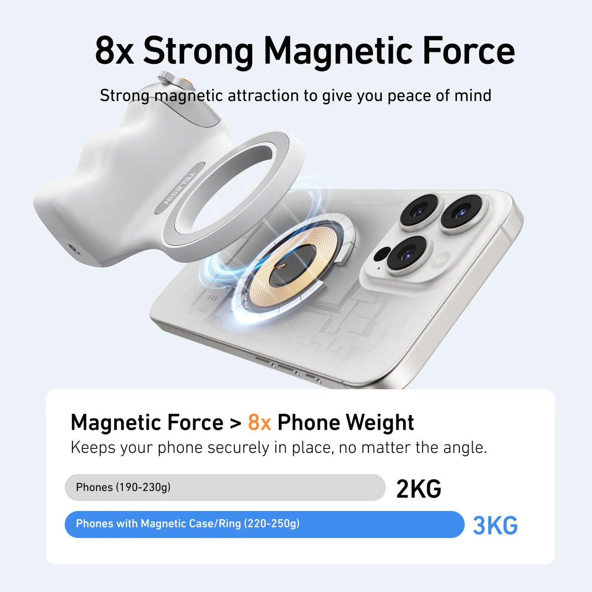 TELESIN Magnetic Phone Camera Shoot Hand Grip Universal Smart Phone Holder Shooting Aid Remote Control Handle for Iphone Andriod