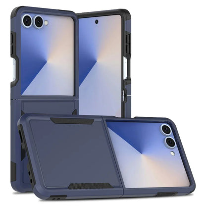 Luxury Military Shockproof Armour Phone Case for Samsung Galaxy Z Flip 7 6 5 zflip 4 5G Double Bumper Hybrid Protective Cover