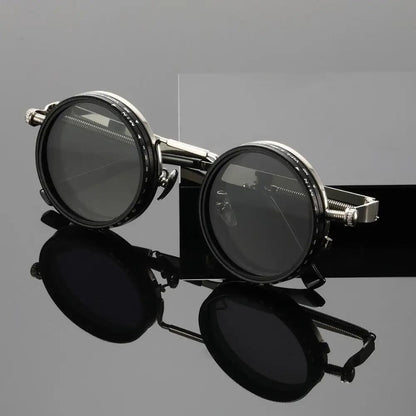 ND9 Anti-UV Sunglasses Round 9 Level Dimming Adjustable Dimming Sunglasses Retro with Glasse Case Outdoor Eyewear Fishing